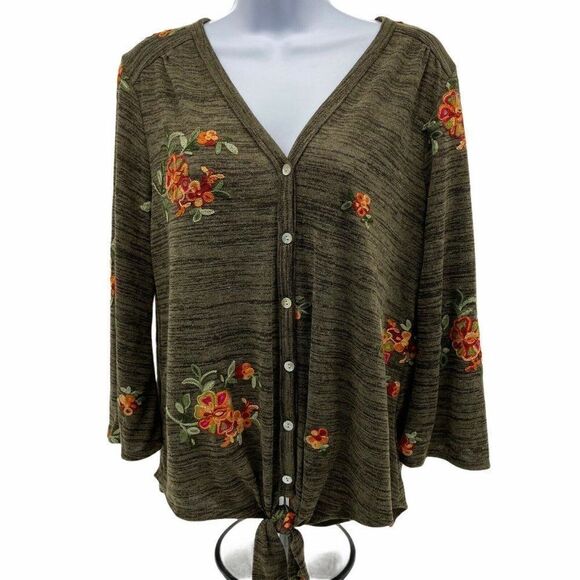 Fig & Flower Anthropologie Button down cardigan fl - Picture 1 of 6